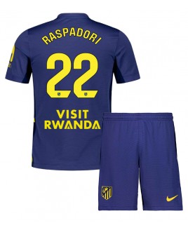 Günstige Atletico Madrid Giacomo Raspadori #22 Auswärts Trikotsatzt Kinder 2025-26 Kurzarm (+ Kurze Hosen)